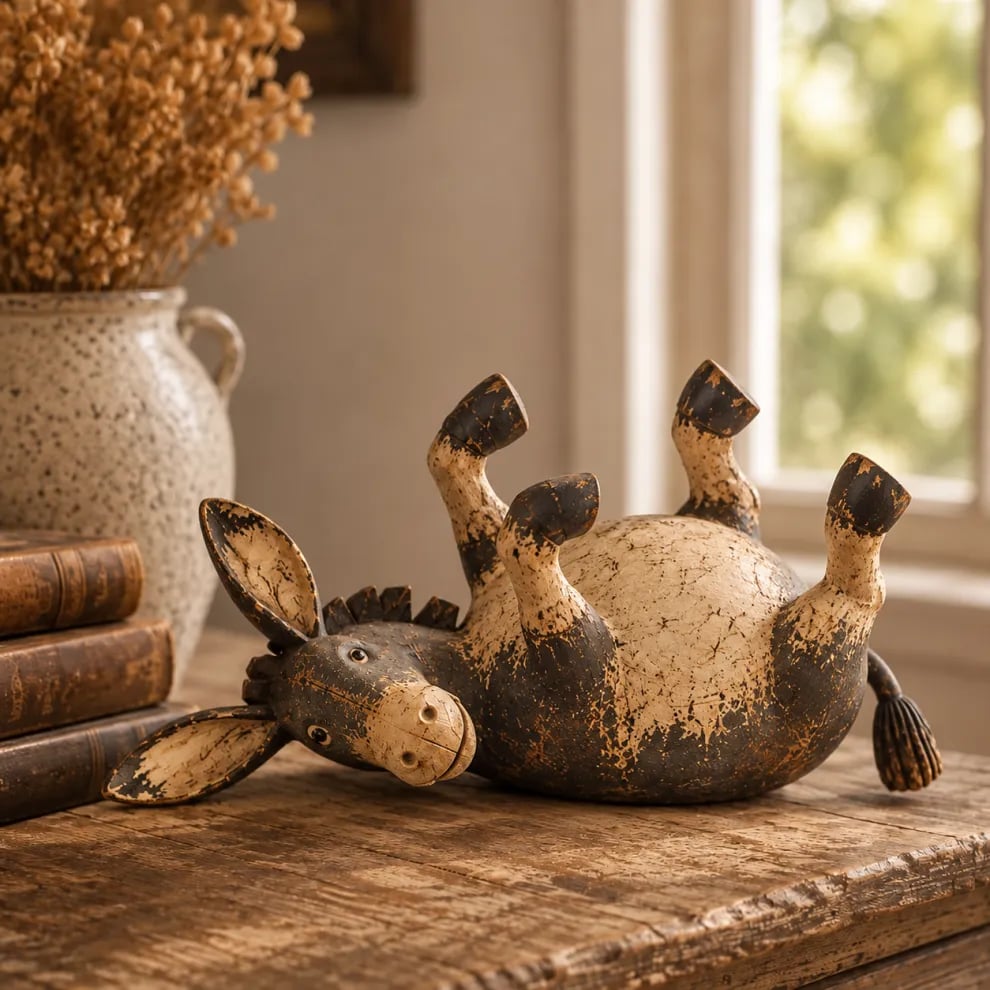 🔥HOT SALE🔥Whimsical Rustic Donkey Figurine – Vintage Farmhouse Animal Decor