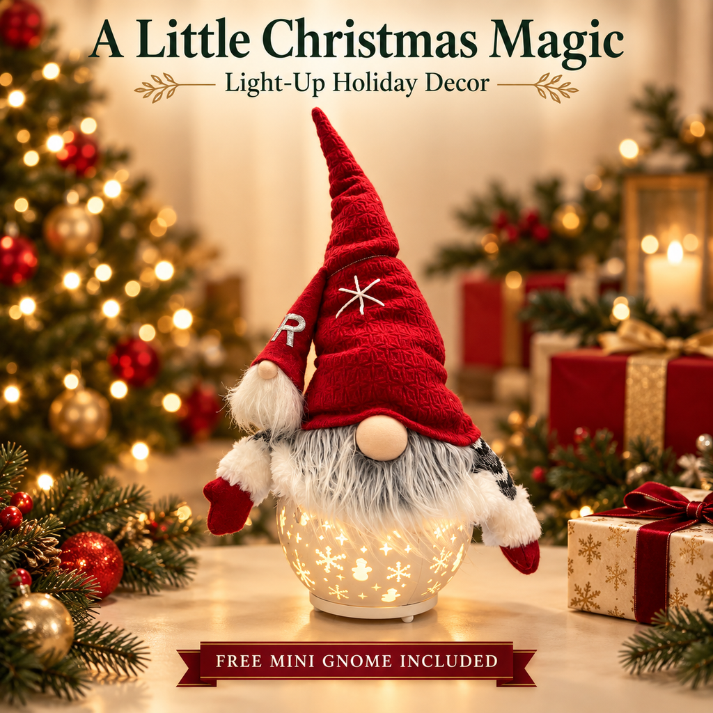Free Shipping 🎄 Light-Up Christmas Gnome & Snowman Decor + Free R Mini Gnome