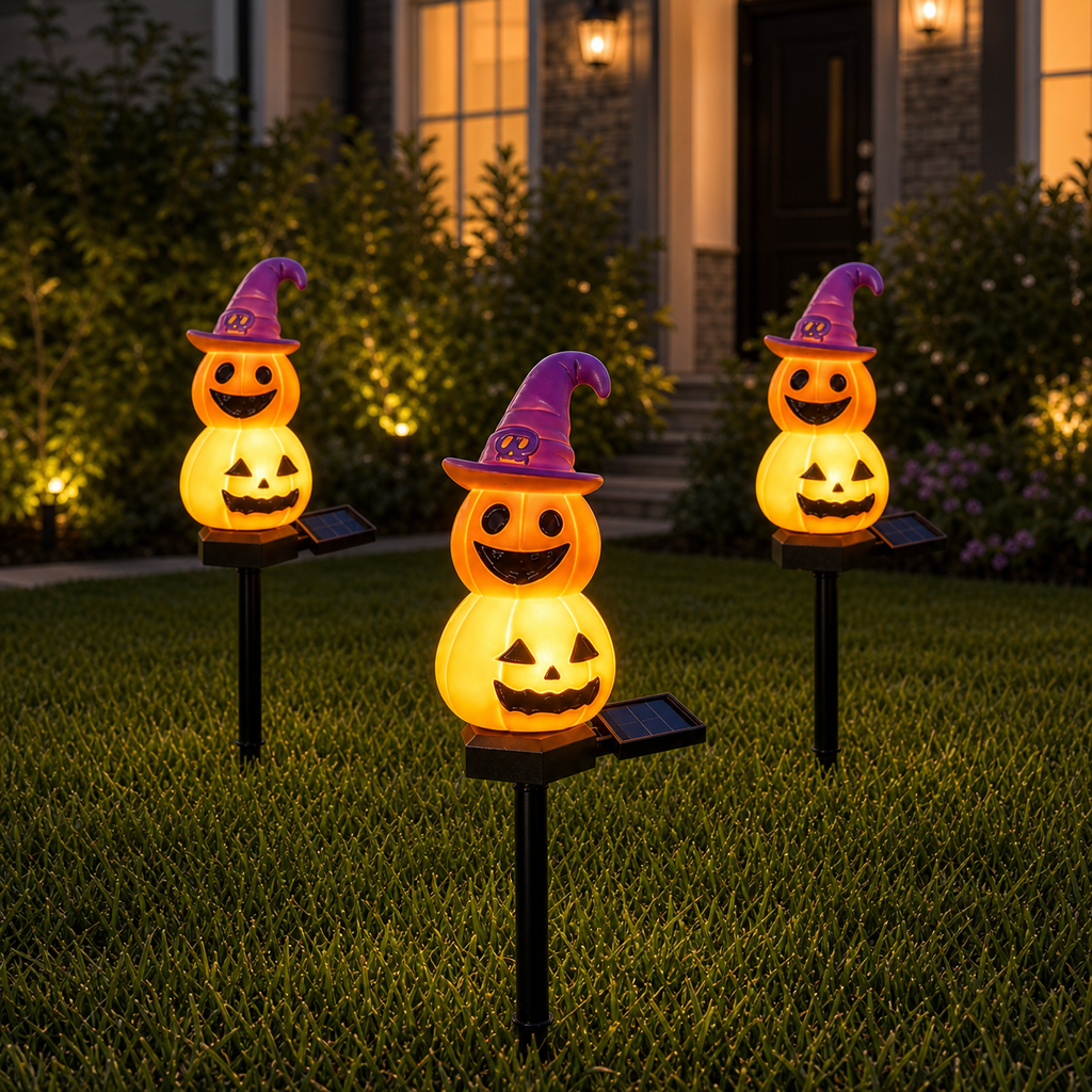 Solar Witch Hat Pumpkin Stake Light