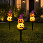 Solar Witch Hat Pumpkin Stake Light