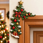 "Peekaboo" Christmas decoration for the door frame corner