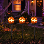 Estaca de calabaza Jack-o'-lantern solar con luz