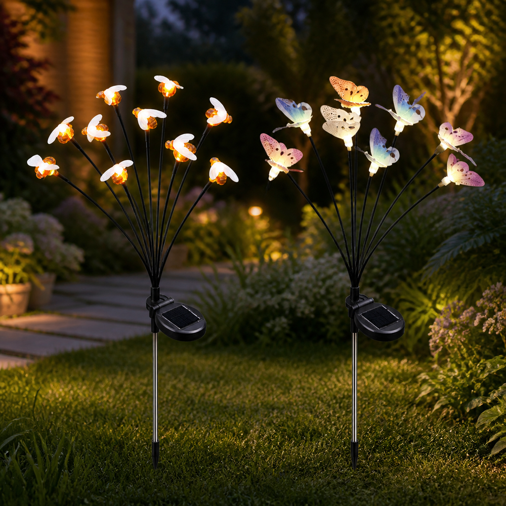 Solar Swaying Bee & Butterfly Stake Lights