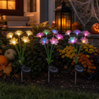 Estaca de jardín solar con 6 luces en forma de pétalo