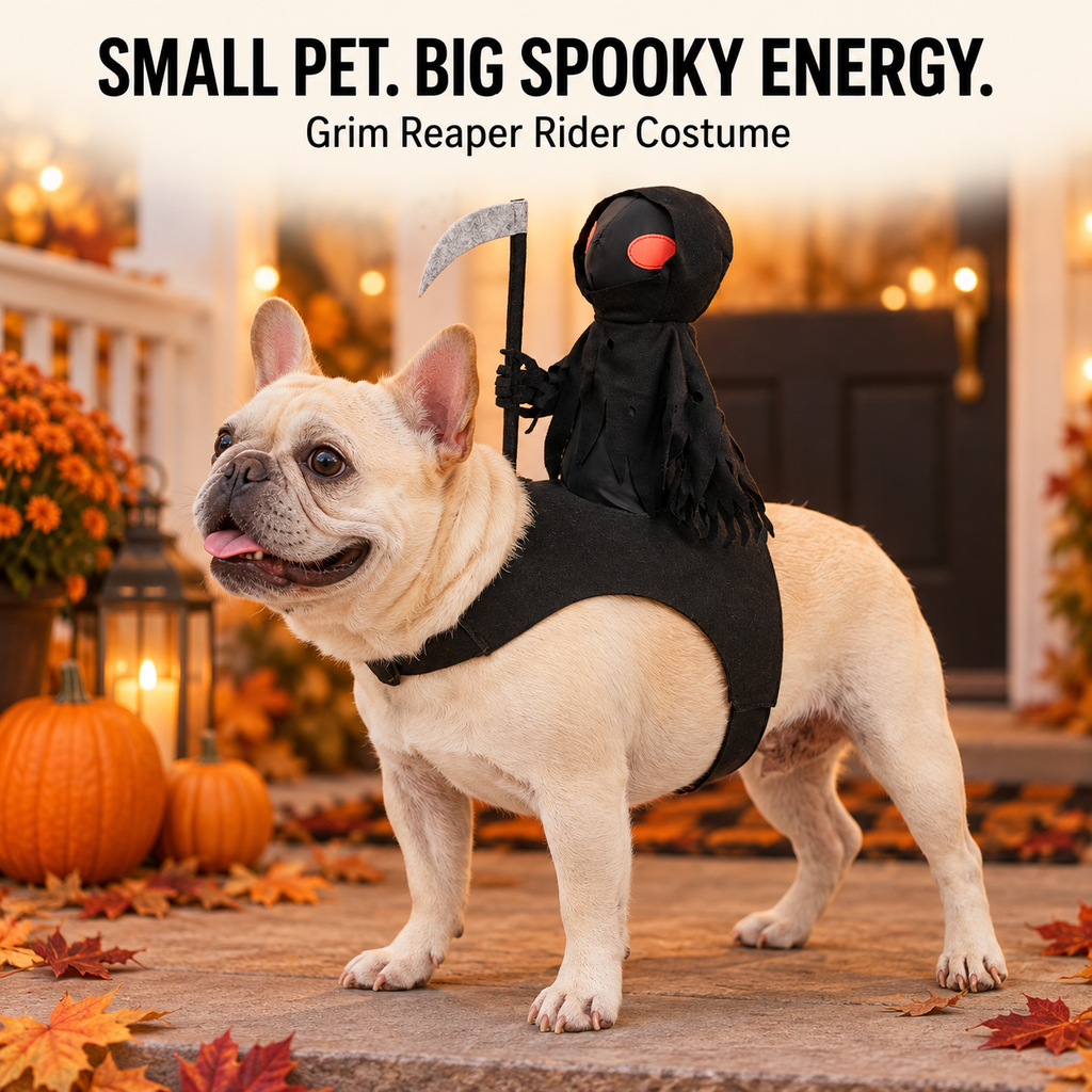 Free Shipping 🎃 Grim Reaper Rider Costume for Dogs & Cats