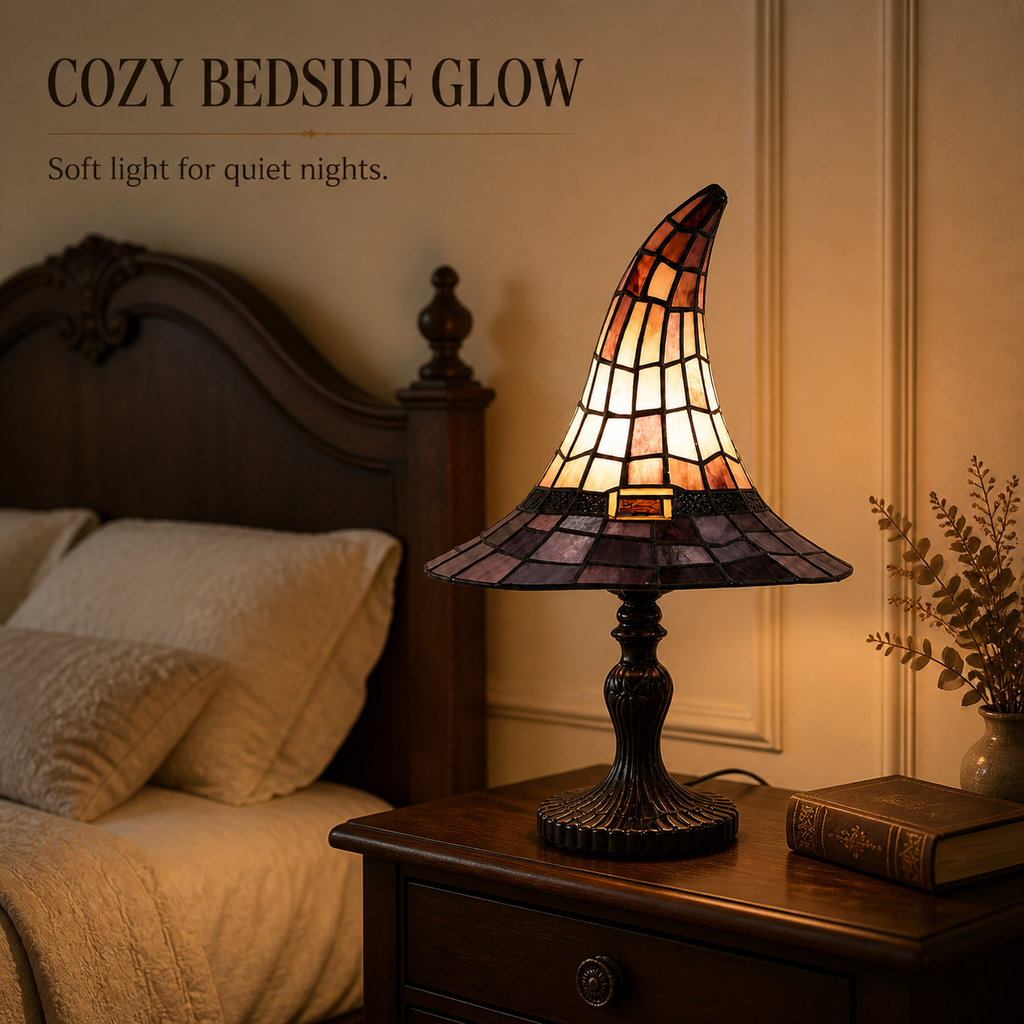 🔥Hot Sale - 40% OFF🔥 –Vintage Witch Hat Table Lamp – USB-Powered Resin Accent Light, 2 Sizes