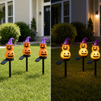 Solar Witch Hat Pumpkin Stake Light