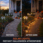 Luces solares de estaca con bombillas y globo para Halloween