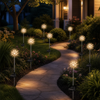 Estaca de jardín con luz solar en forma de diente de león