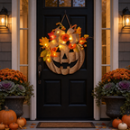 Light-Up Autumn Pumpkin Hanging Sign