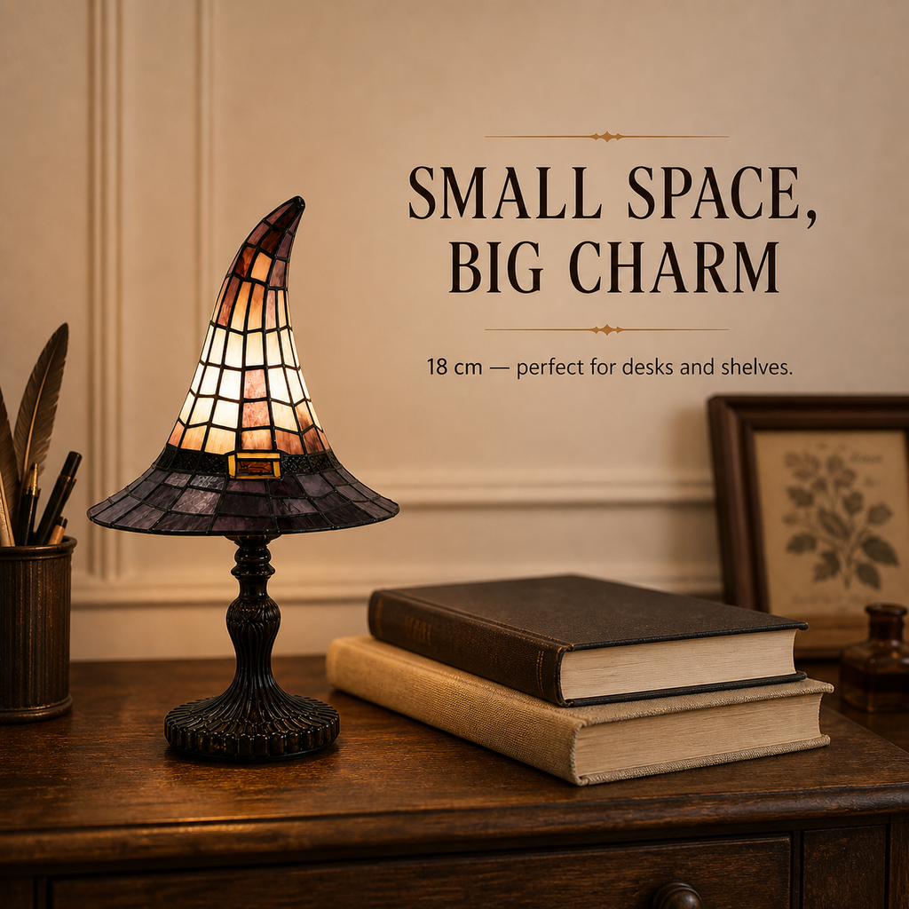 🔥Hot Sale - 40% OFF🔥 –Vintage Witch Hat Table Lamp – USB-Powered Resin Accent Light, 2 Sizes