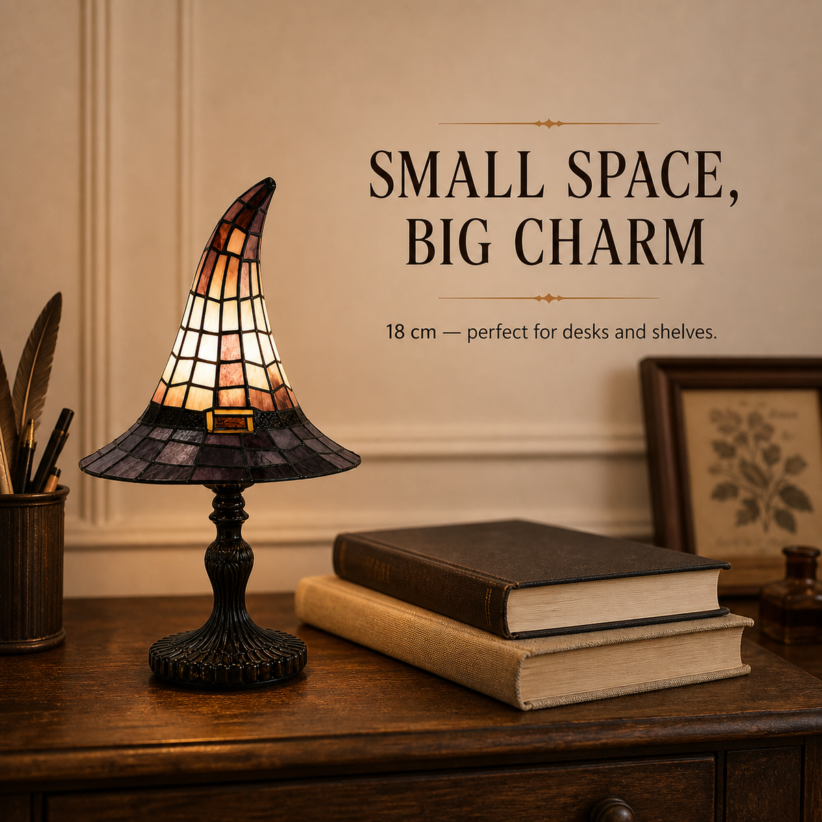 🔥Hot Sale - 40% OFF🔥 –Vintage Witch Hat Table Lamp – USB-Powered Resin Accent Light, 2 Sizes