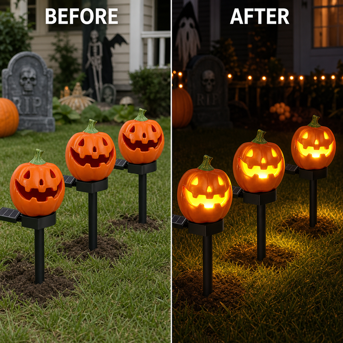 Ηλιακό Φωτιστικό Καρφί Halloween Κολοκύθα