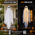Remote-Controlled LED Hanging Ghost Swing