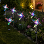 Solar Iridescent Pinwheel Garden Stake Light