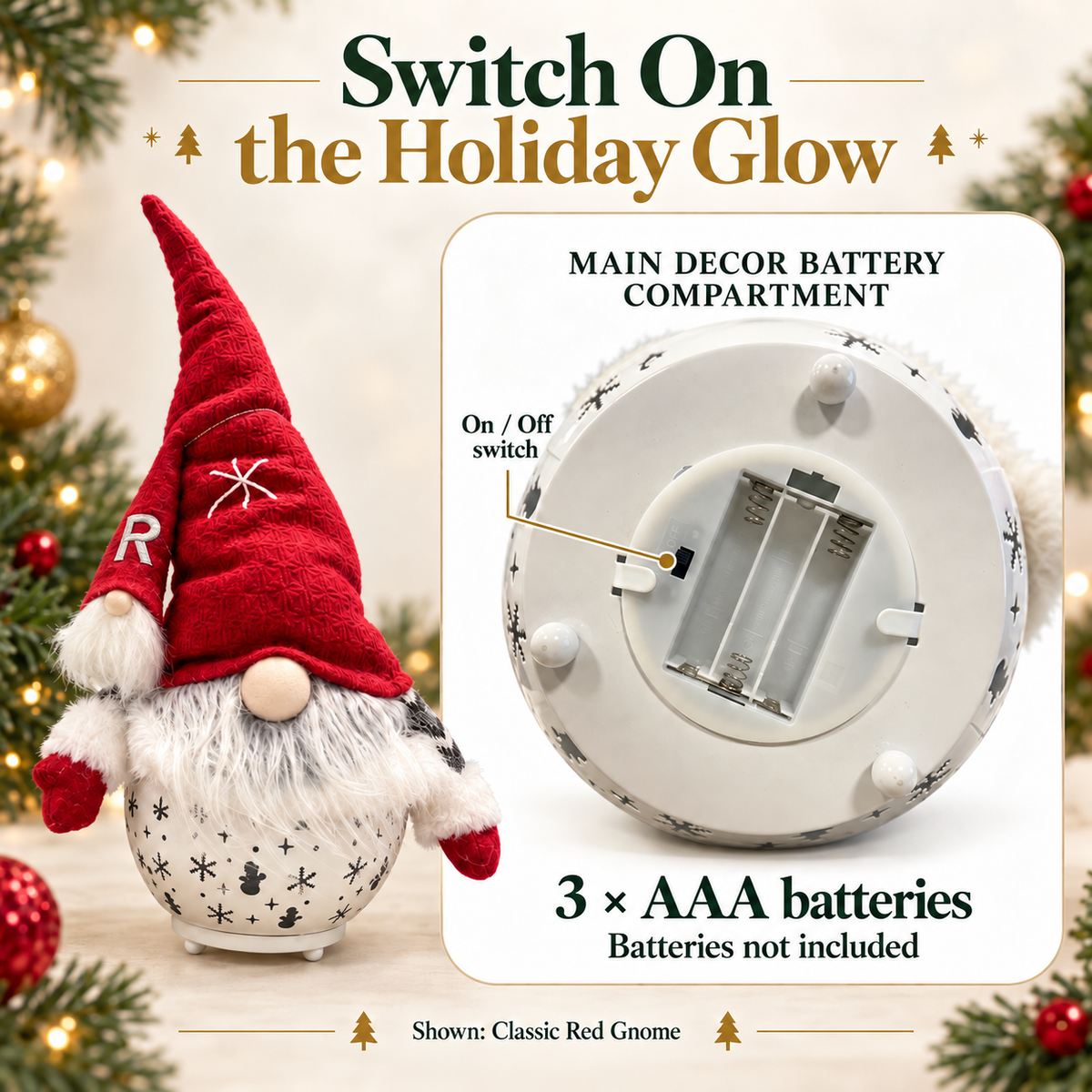 Free Shipping 🎄 Light-Up Christmas Gnome & Snowman Decor + Free R Mini Gnome