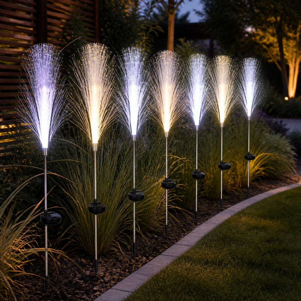 Solar Fiber-Optic Reed Garden Stake Light