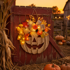 Light-Up Autumn Pumpkin Hanging Sign