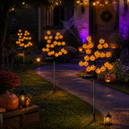 Luces solares de estaca para Halloween con diseño de calabazas y árbol