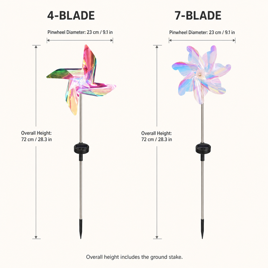 Solar Iridescent Pinwheel Garden Stake Light