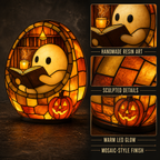 Cozy Reading Ghost Night Light – Handmade Resin Halloween Lamp