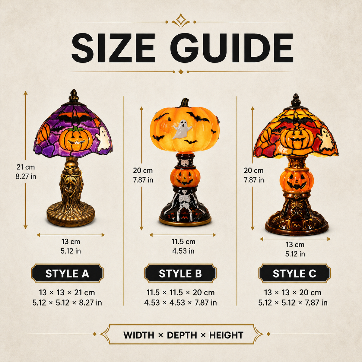 🔥Hot Sale - 40% OFF🔥 –🎃Retro Halloween Pumpkin Desk Lamp – Resin Bat & Ghost Accent Light, 3 Styles