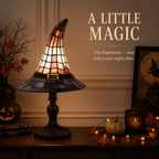 🔥Hot Sale - 40% OFF🔥 –Vintage Witch Hat Table Lamp – USB-Powered Resin Accent Light, 2 Sizes