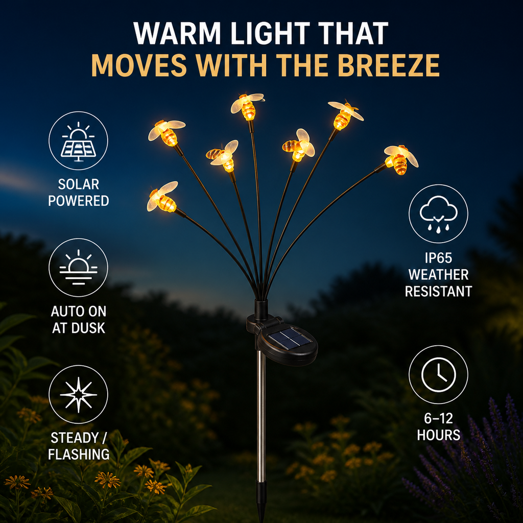 Solar Swaying Bee & Butterfly Stake Lights
