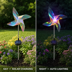 Solar Iridescent Pinwheel Garden Stake Light