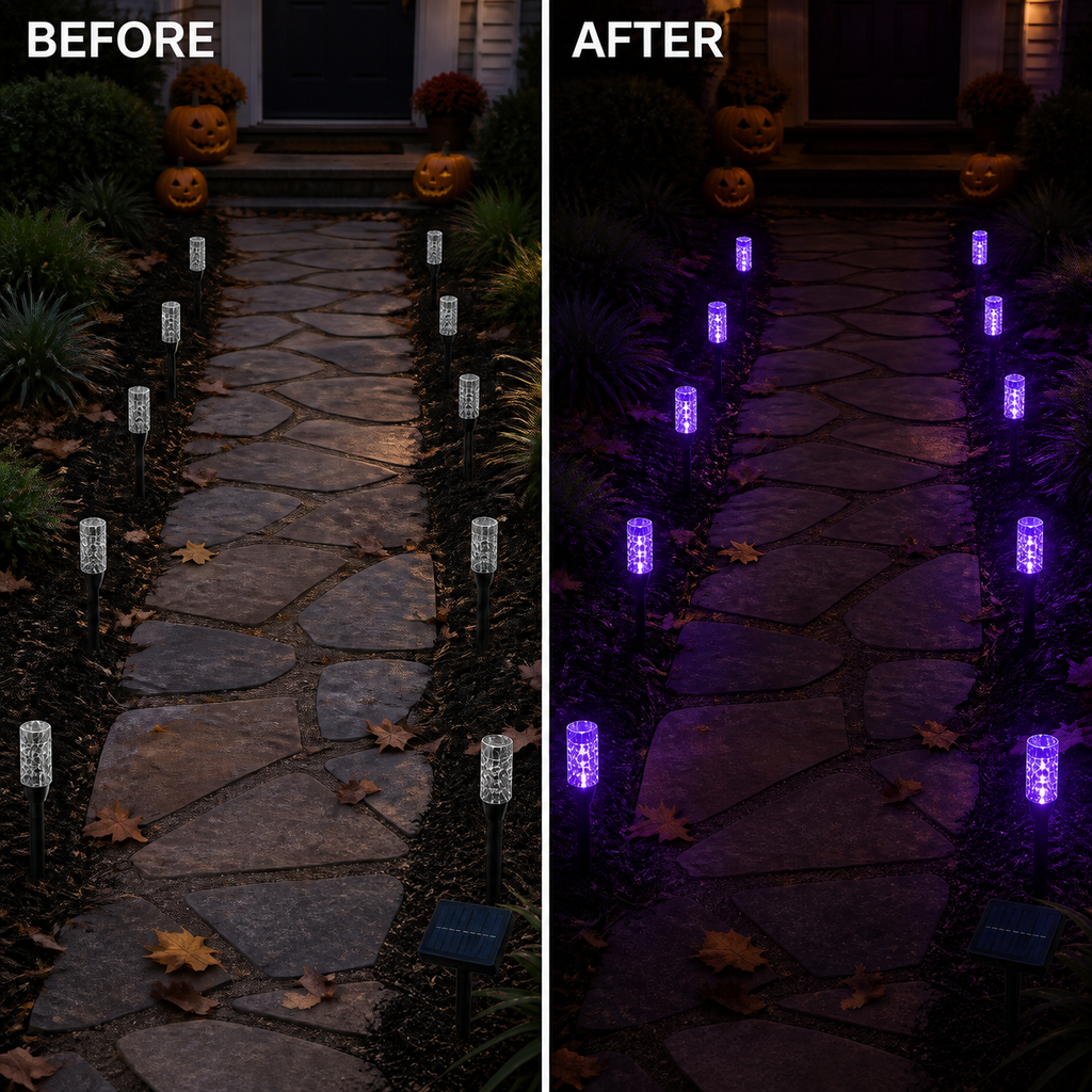 Luces solares de estaca de sendero con burbujas