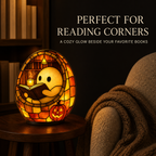 Cozy Reading Ghost Night Light – Handmade Resin Halloween Lamp