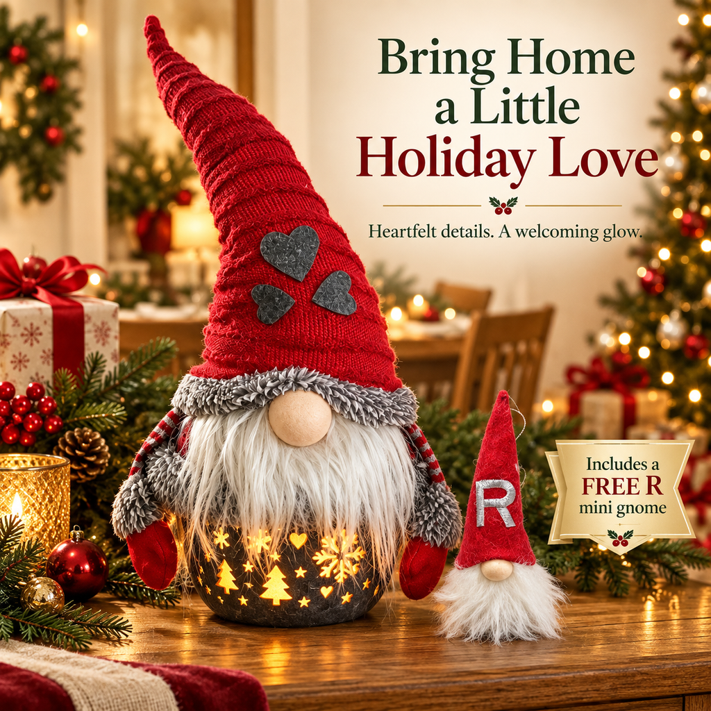 Free Shipping 🎄 Light-Up Christmas Gnome & Snowman Decor + Free R Mini Gnome