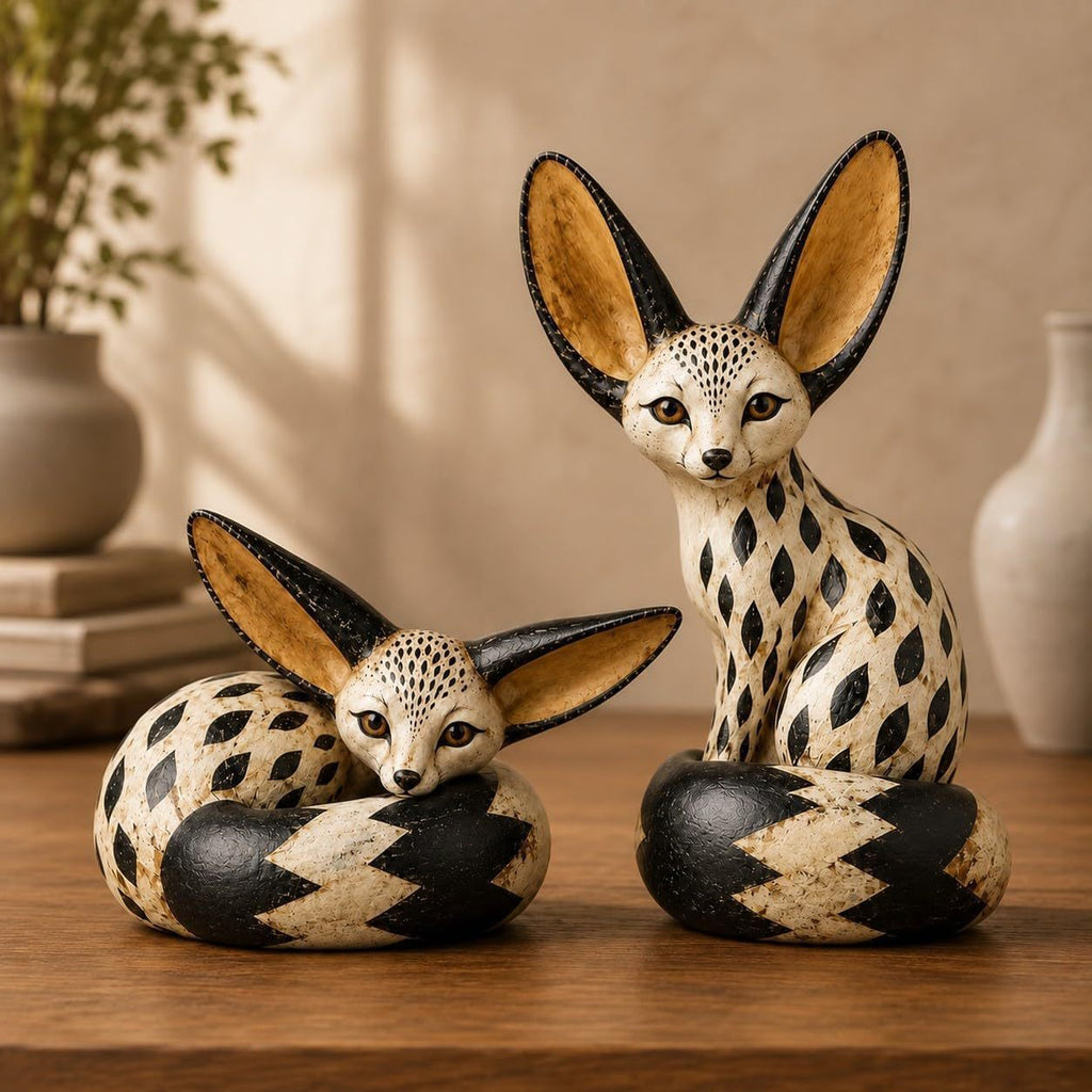 🦊🏠Vintage Fennec Fox Sculpture