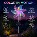 Solar Iridescent Pinwheel Garden Stake Light