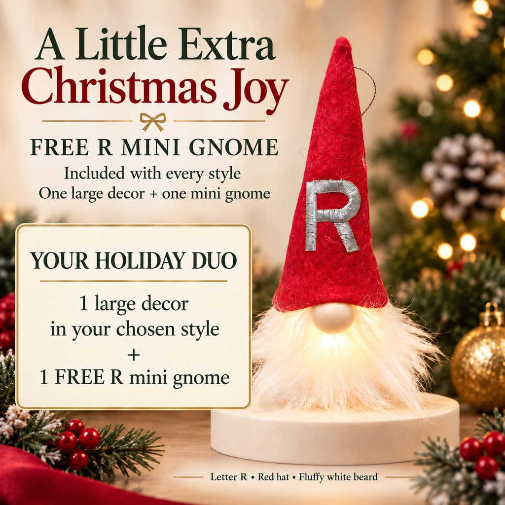 Free Shipping 🎄 Light-Up Christmas Gnome & Snowman Decor + Free R Mini Gnome