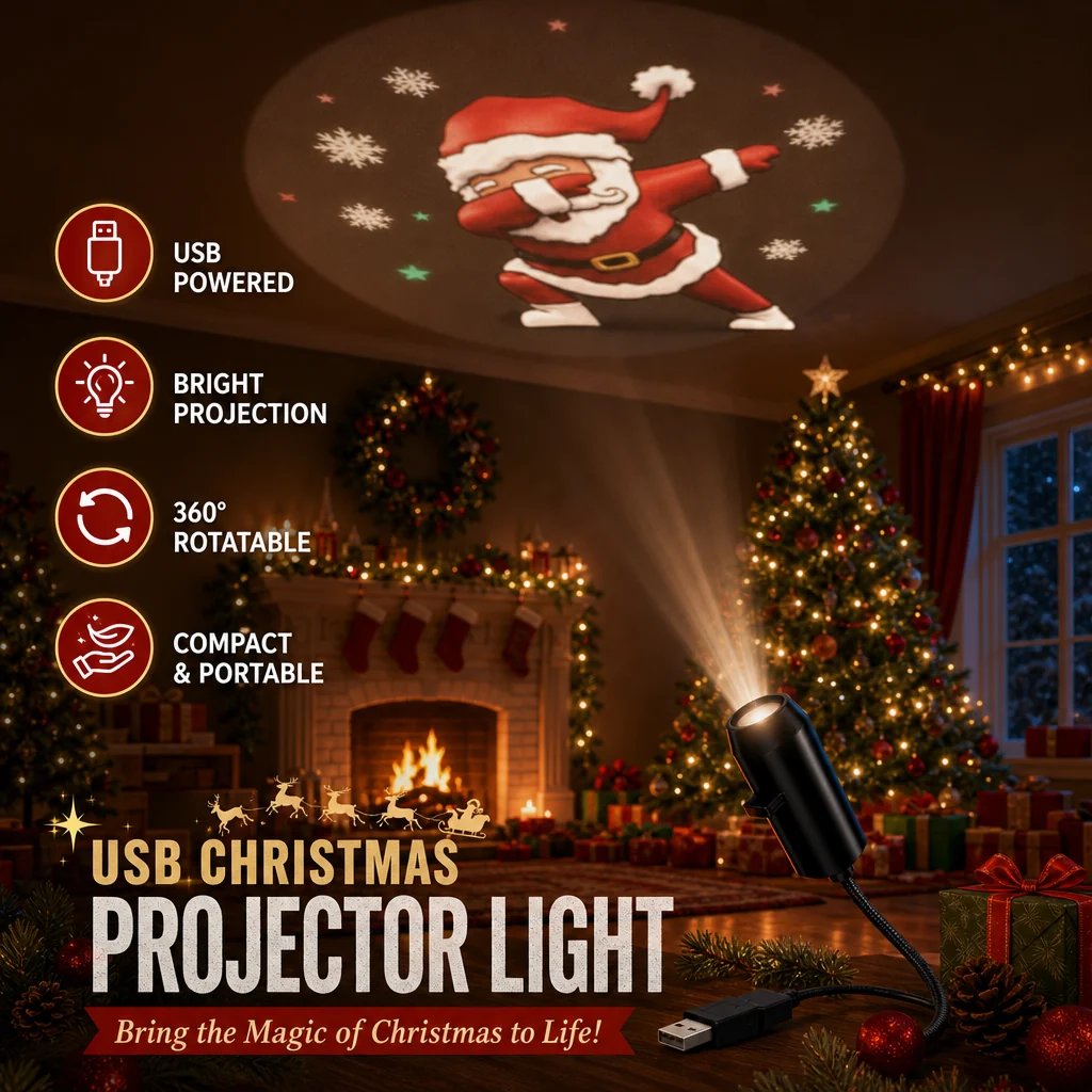 Plug-&-Play HD Christmas Projector | 6 or 10 Festive Scenes 🎄