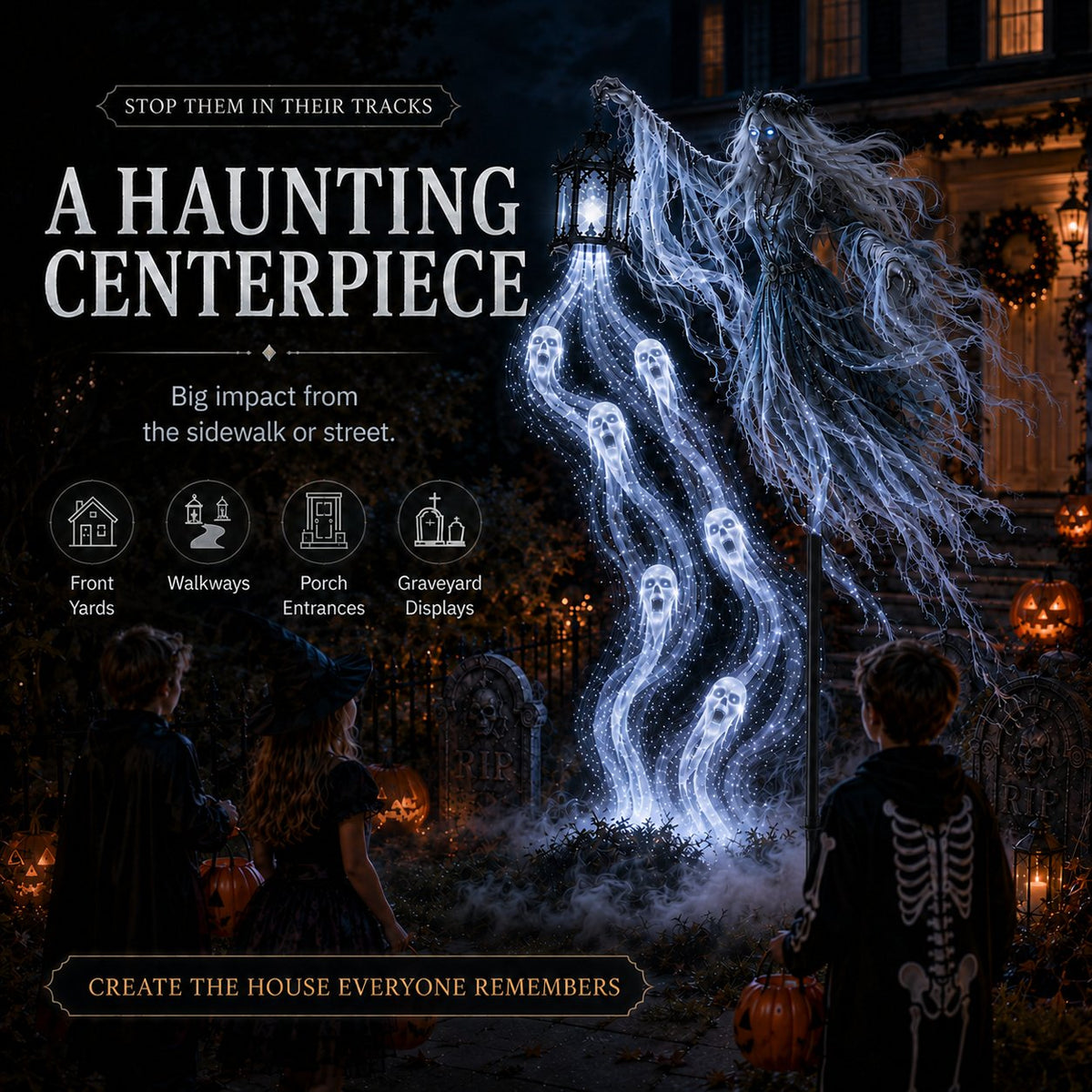 💀The Wailing Wraith Soul Harvester| LED Animated Halloween Decor