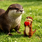 🚚 Free Shipping | Kawaii Otter Holding Heart Building Blocks