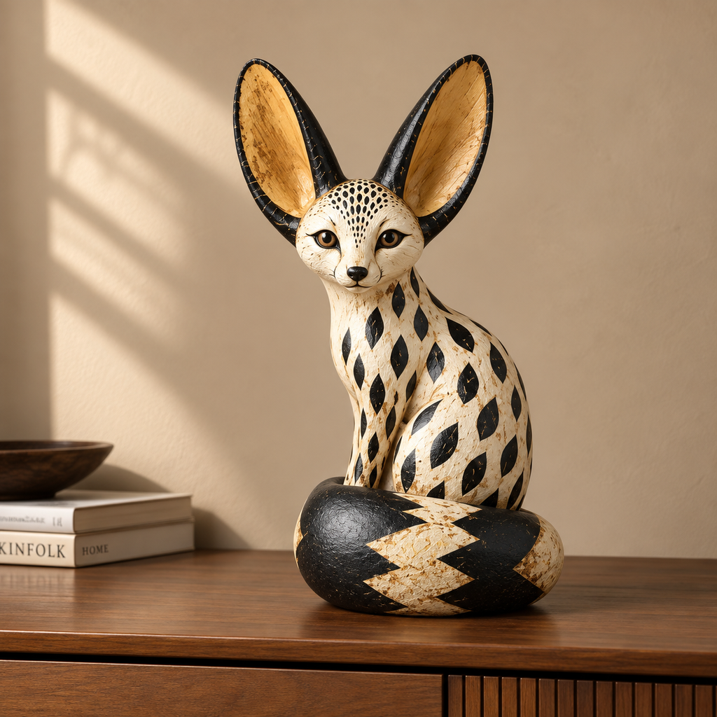 🦊🏠Vintage Fennec Fox Sculpture