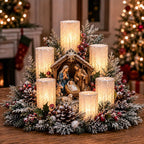 🌲Early Christmas Promotion 49% OFF🌲Christmas Lighted Centerpiece with Flameless Candle Glow