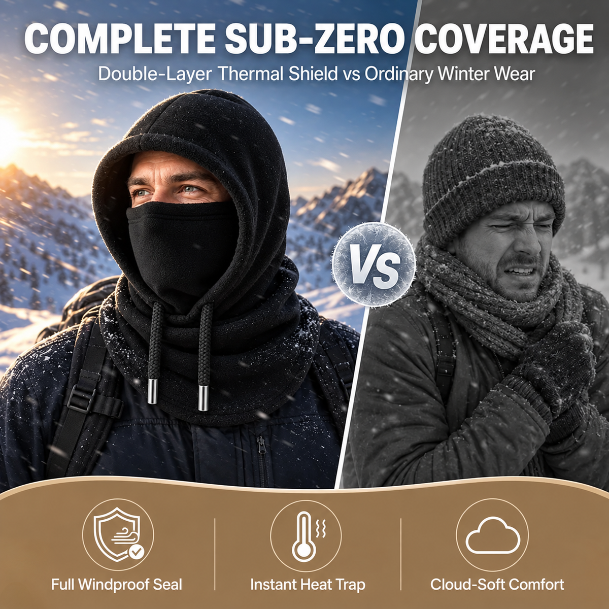 49% OFF! 🔥3-in-1 Warm Winter Sherpa Hood – Face & Neck Protection