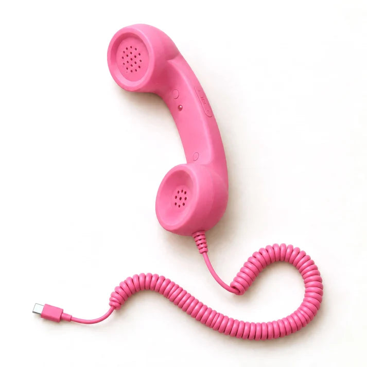 ✅Free Shipping📞DialBop Retro Phone Handset, Coiled Cord, 3 Colors, USB-C / Lightning / 3.5mm Option