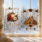 Handmade Christmas stained window decorations