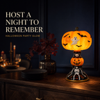 🔥Hot Sale - 40% OFF🔥 –🎃Retro Halloween Pumpkin Desk Lamp – Resin Bat & Ghost Accent Light, 3 Styles