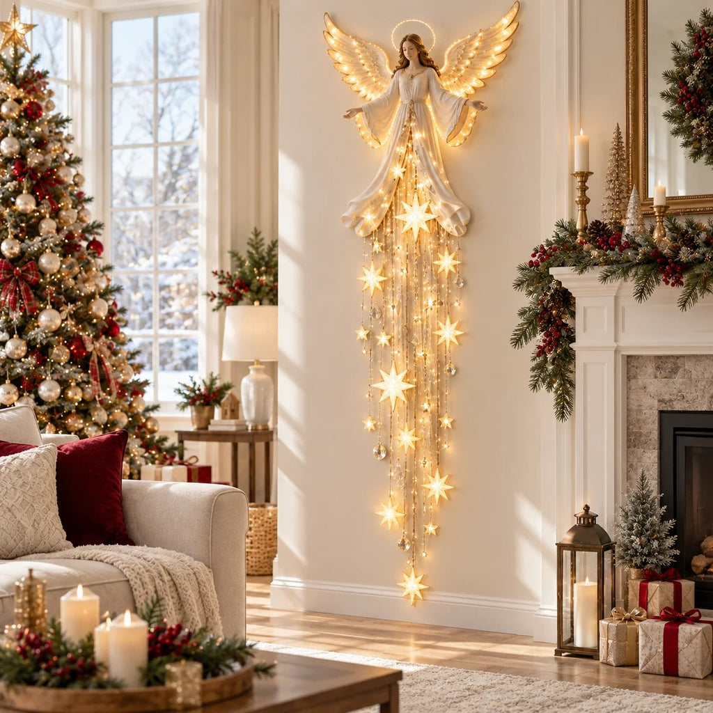 🔥Angel Blessing Starfall Wall LightTM – Heavenly Christmas Wall Decor