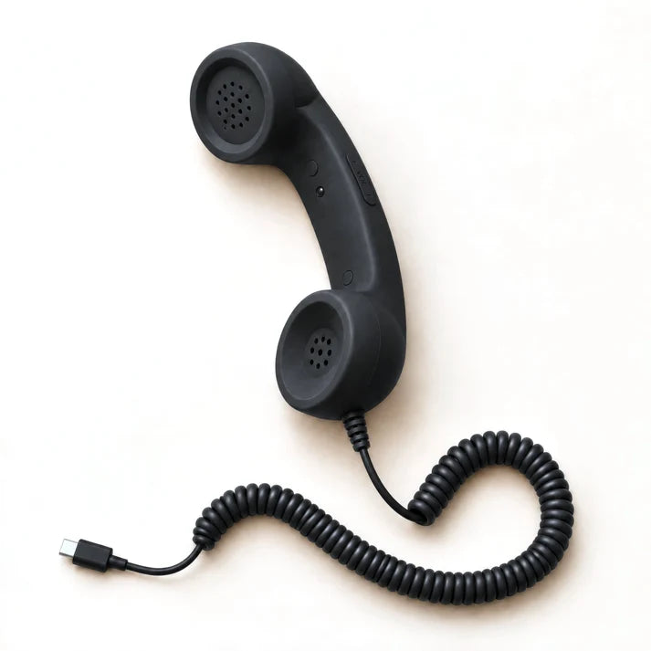✅Free Shipping📞DialBop Retro Phone Handset, Coiled Cord, 3 Colors, USB-C / Lightning / 3.5mm Option