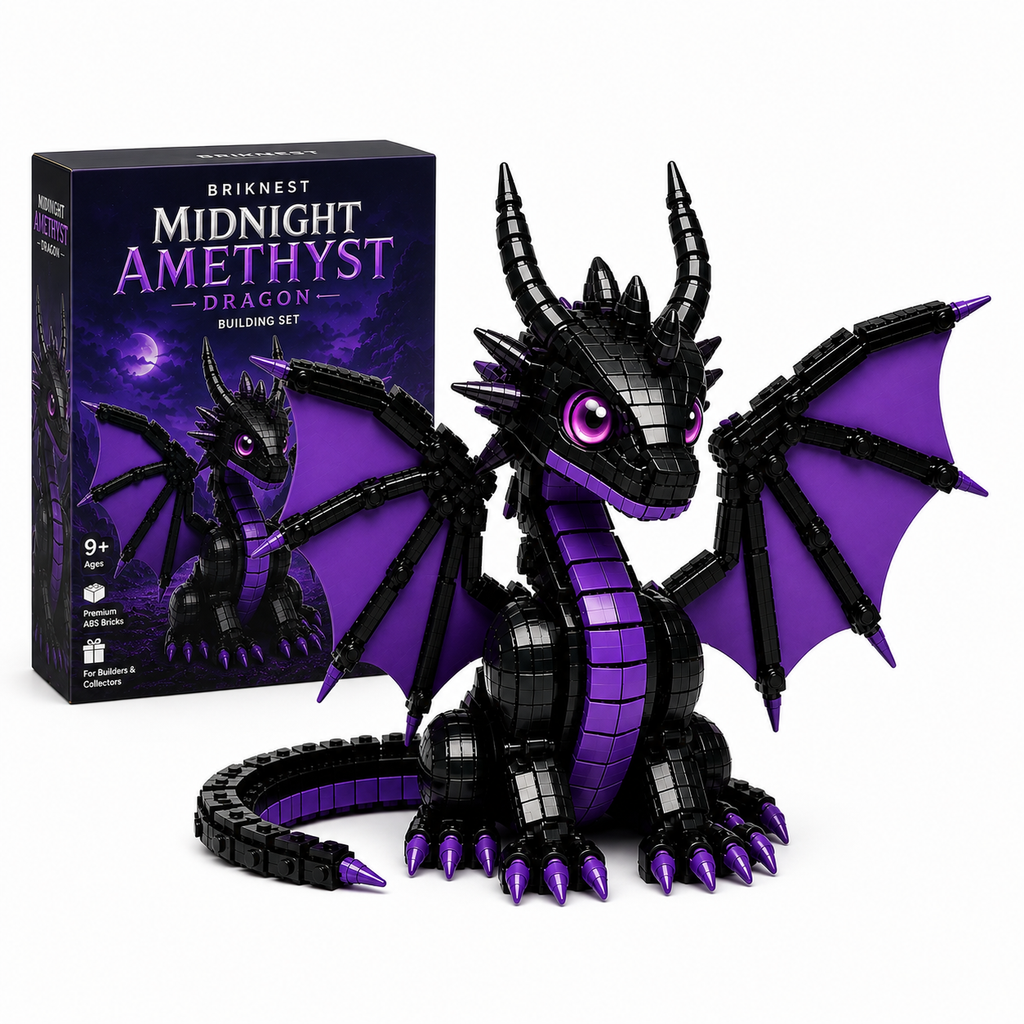 🚚 Free Shipping | Midnight Amethyst Dragon Building Set