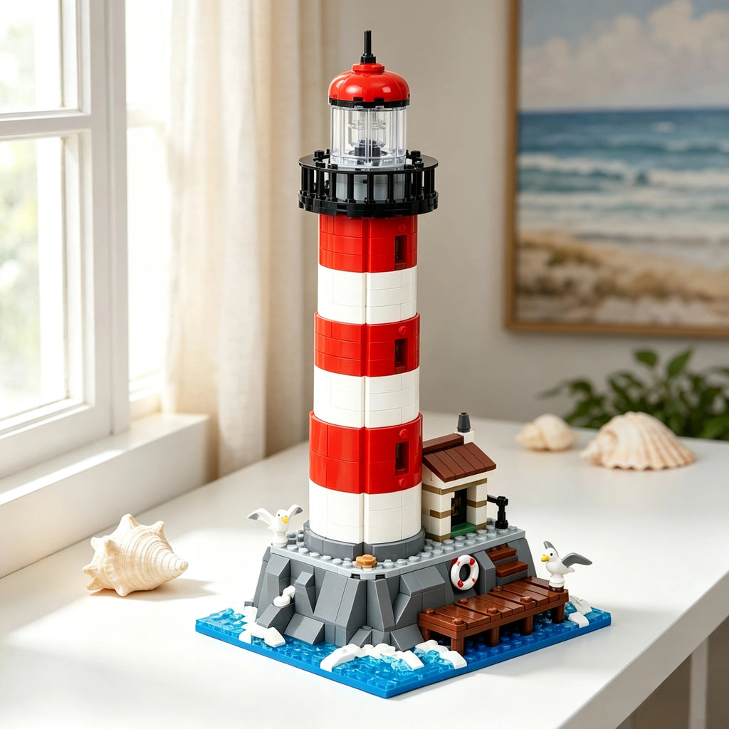 🚚 Free Shipping | Beacon of Hope Lighthouse Building Block Set – Coastal Landmark Display Model