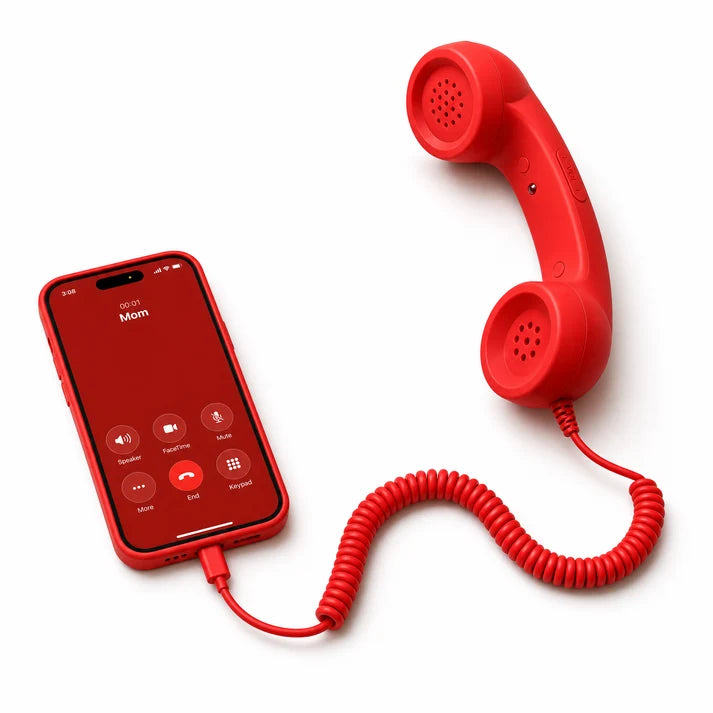 ✅Free Shipping📞DialBop Retro Phone Handset, Coiled Cord, 3 Colors, USB-C / Lightning / 3.5mm Option