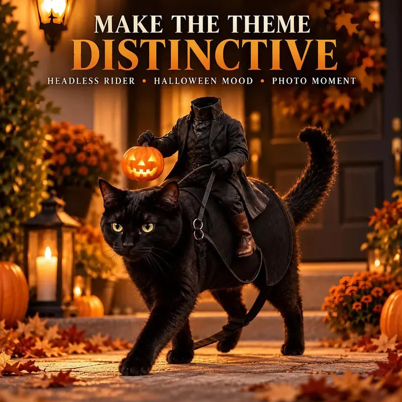 Free Shipping | 🎃 Headless Horseman Rider Pet Costume for Cats & Small Dogs